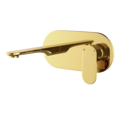 Picture of Exposed Part Kit of Single Lever Basin Mixer Wall Mounted - Gold Bright PVD