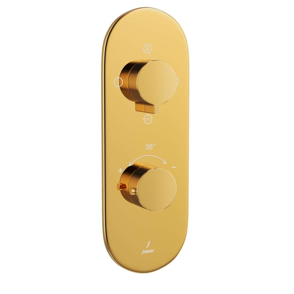 Picture of Aquamax Thermostatic Shower Mixer With 3-Way Diverter - Gold Bright PVD