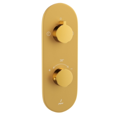Picture of Aquamax Exposed Part Kit of Thermostatic Shower Mixer with 2-way diverter - Lever: Gold Bright PVD | Body: Gold Matt PVD