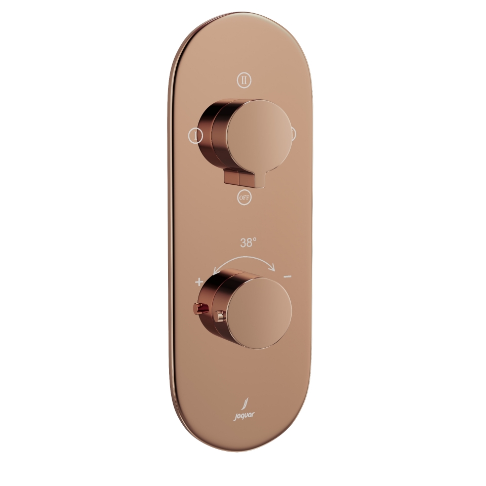 Picture of Aquamax Thermostatic Shower Mixer With 3-Way Diverter - Blush Gold PVD