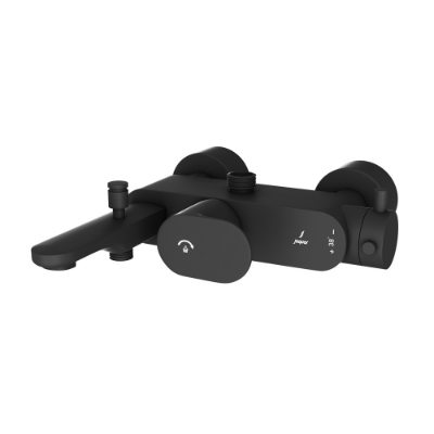 Picture of Exposed Thermostatic Bath & Shower Mixer 3-in-1  System - Black Matt