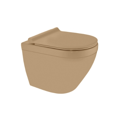 Picture of Rimless, Blind Installation Wall Hung WC - Beige Matt