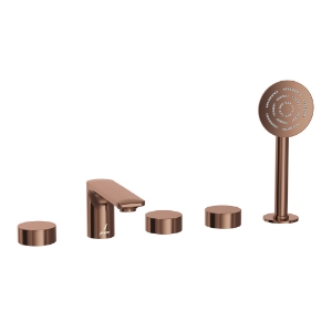 Picture of 5-Hole Bath Tub Mixer - Blush Gold Bright PVD