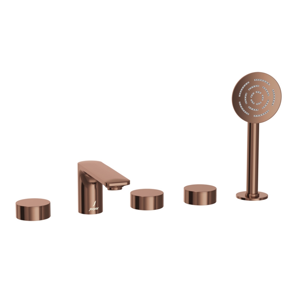 Picture of 5-Hole Bath Tub Mixer - Blush Gold Bright PVD
