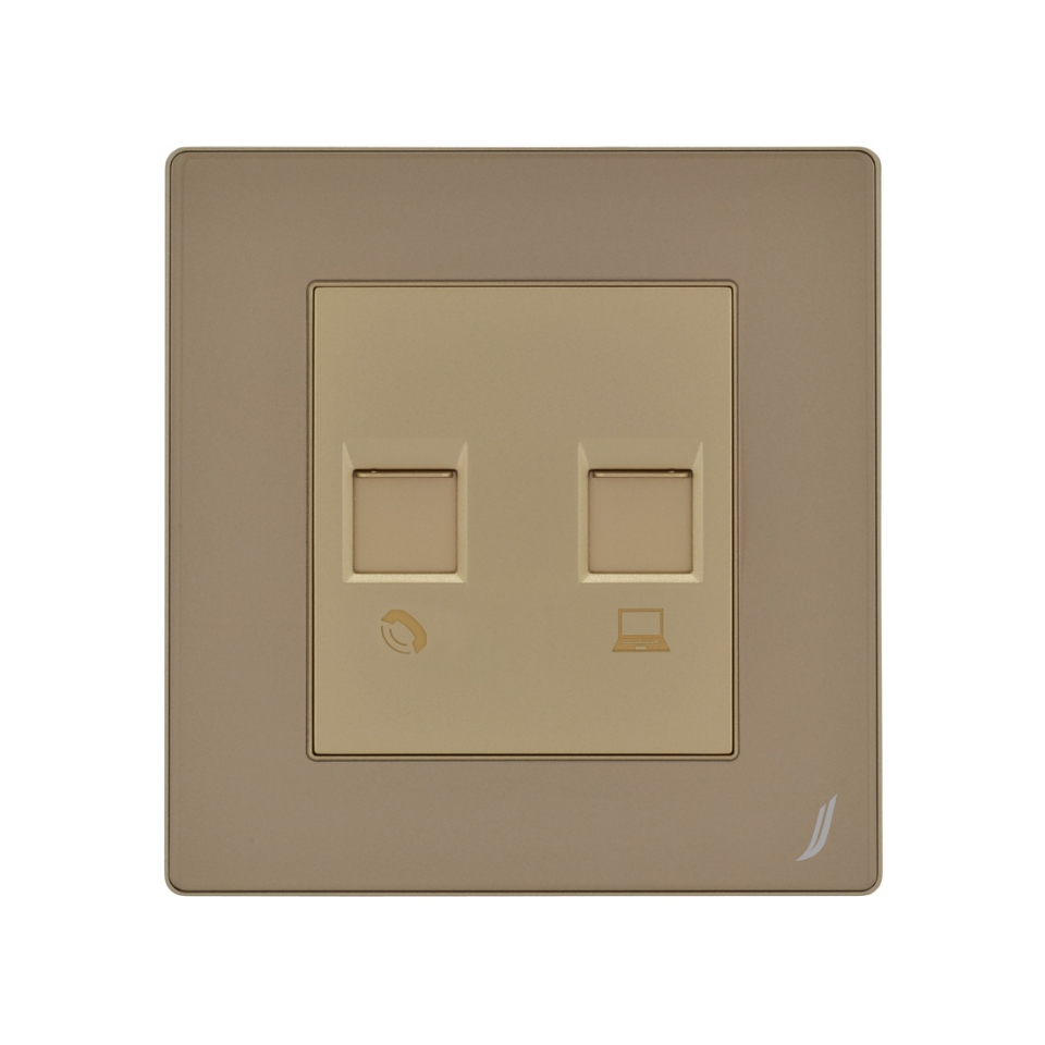 Picture of Telephone & Computer Socket - Gold