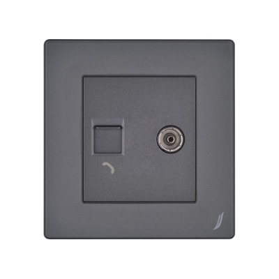 Picture of Television & Telephone Socket - Grey