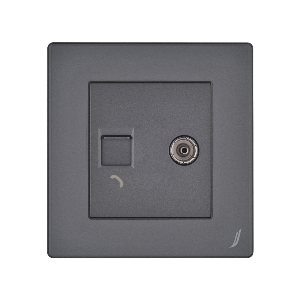 Picture of Television & Telephone Socket - Grey