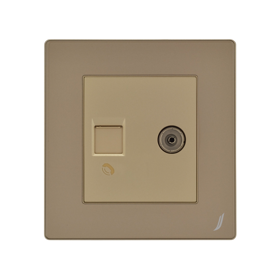 Picture of Television & Telephone Socket - Gold