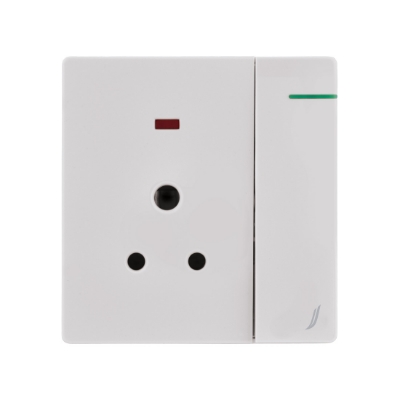 Picture of Three Pin Socket With Indicator And Big Switch -White
