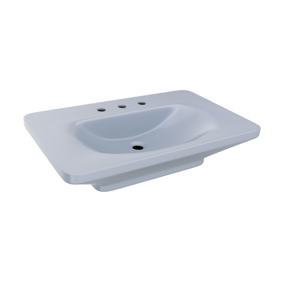 Picture of Table Top Basin With Three Tap Hole - Ice Blue Matt