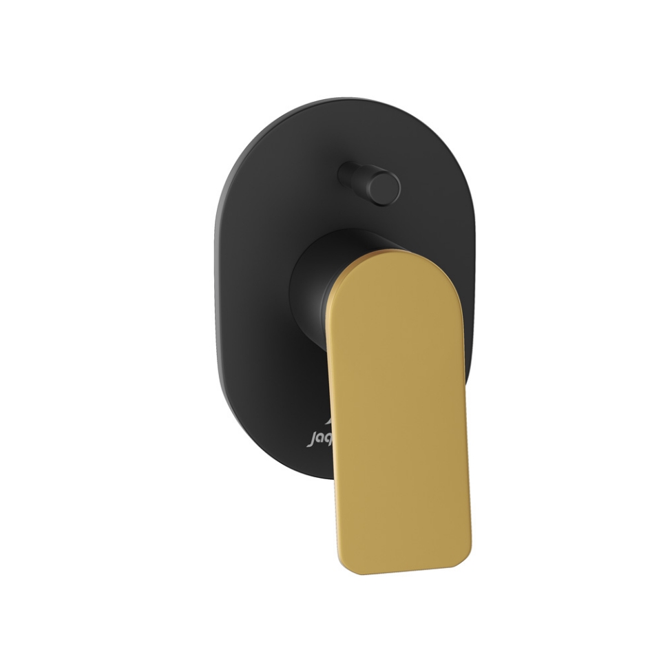 Picture of सिंगल लीवर एक्स्पोज़्ड पार्ट्स किट ऑफ हाई-फ्लो डायवर्टर - लीवर: गोल्ड मैट PVD | बॉडी: ब्लैक मैट