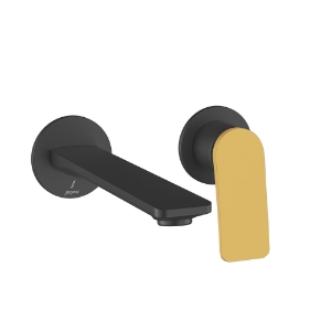 Picture of एक्स्पोज़्ड पार्ट्स किट ऑफ सिंगल लीवर बेसिन मिक्सर वॉल माउंटेड - लीवर: गोल्ड मैट PVD | बॉडी: ब्लैक मैट