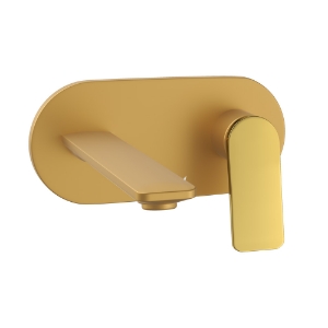Picture of Exposed Part Kit of Single Lever Basin Mixer Wall Mounted - Lever: Gold Bright PVD | Body: Gold Matt PVD