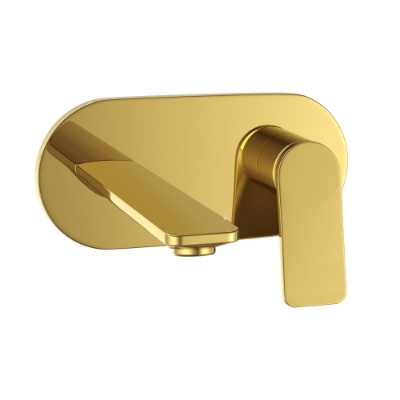 Picture of Exposed Part Kit of Single Lever Basin Mixer Wall Mounted - Gold Bright PVD
