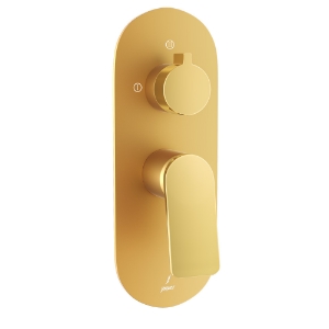 Picture of Aquamax Exposed Part Kit of Single Lever Shower Mixer with 3-way diverter -  Lever: Gold Bright PVD | Body: Gold Matt PVD