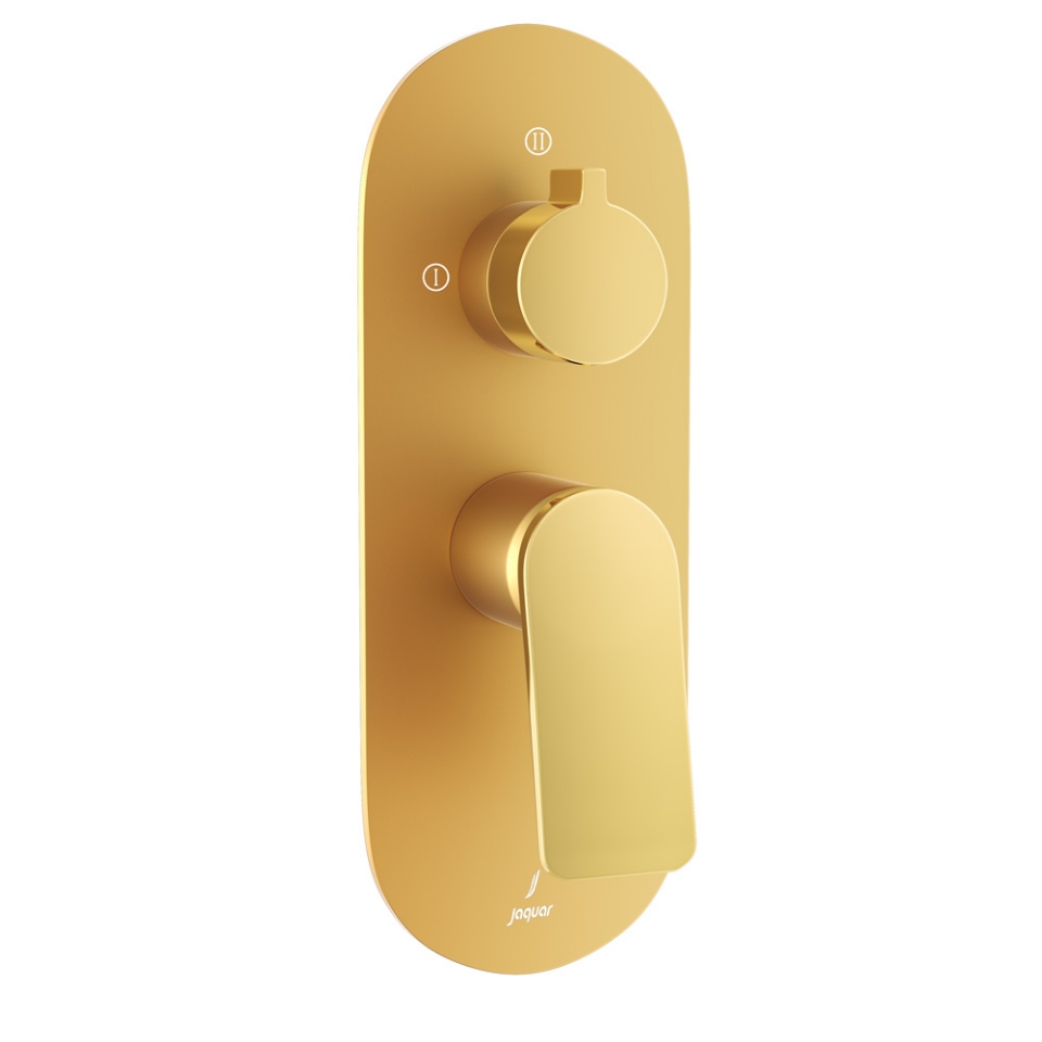 Picture of एक्वामैक्स एक्सपोज़्ड पार्ट किट ऑफ सिंगल लीवर शॉवर मिक्सर विथ 3-वे डाइवर्टर - लीवर: गोल्ड ब्राइट पीवीडी | बॉडी: गोल्ड मैट पीवीडी