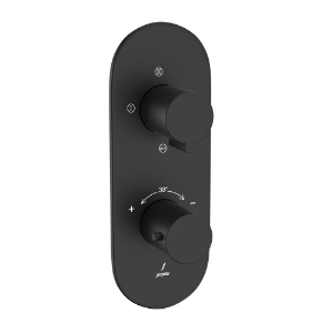 Picture of Aquamax Thermostatic Shower Mixer With 3-Way Diverter - Black Matt