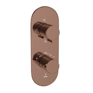Picture of Aquamax Thermostatic Shower Mixer With 3-Way Diverter - Blush Gold Bright PVD
