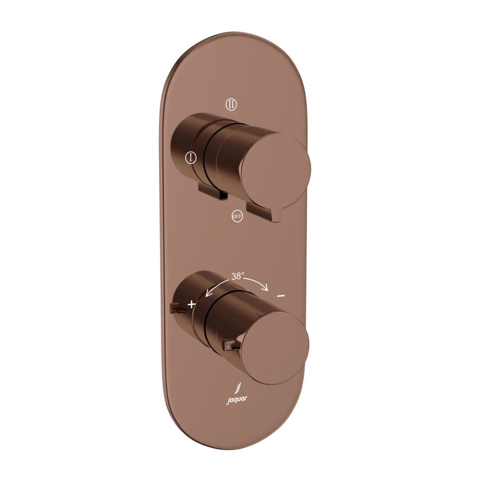 Picture of Aquamax Thermostatic Shower Mixer With 3-Way Diverter - Blush Gold Bright PVD