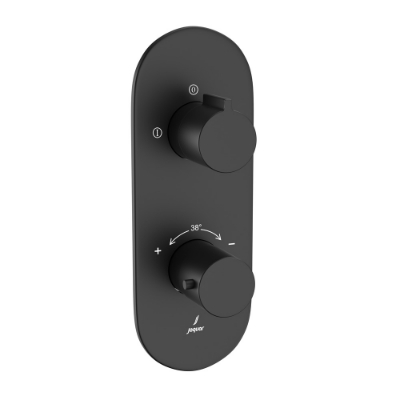 Picture of ऐक्वामैक्स एक्स्पोज़्ड पार्ट किट ऑफ थर्मोस्टैटिक शॉवर मिक्सर विद 2-वे डायवर्टर - ब्लैक मैट