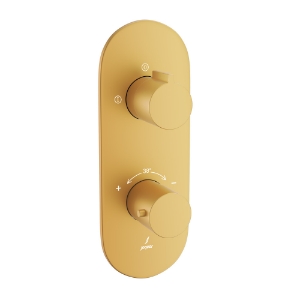 Picture of Aquamax Exposed Part Kit of Thermostatic Shower Mixer with 2-way diverter - Gold Matt PVD