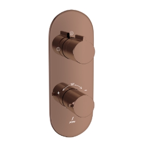 Picture of Aquamax Exposed Part Kit of Thermostatic Shower Mixer with 2-way diverter - Blush Gold Bright PVD