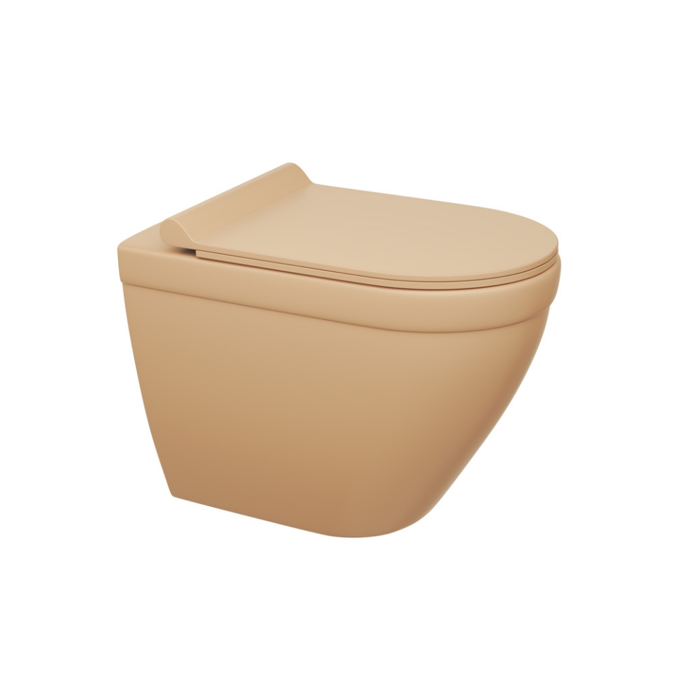 Picture of Rimless, Blind Installation Wall Hung WC - Beige Matt