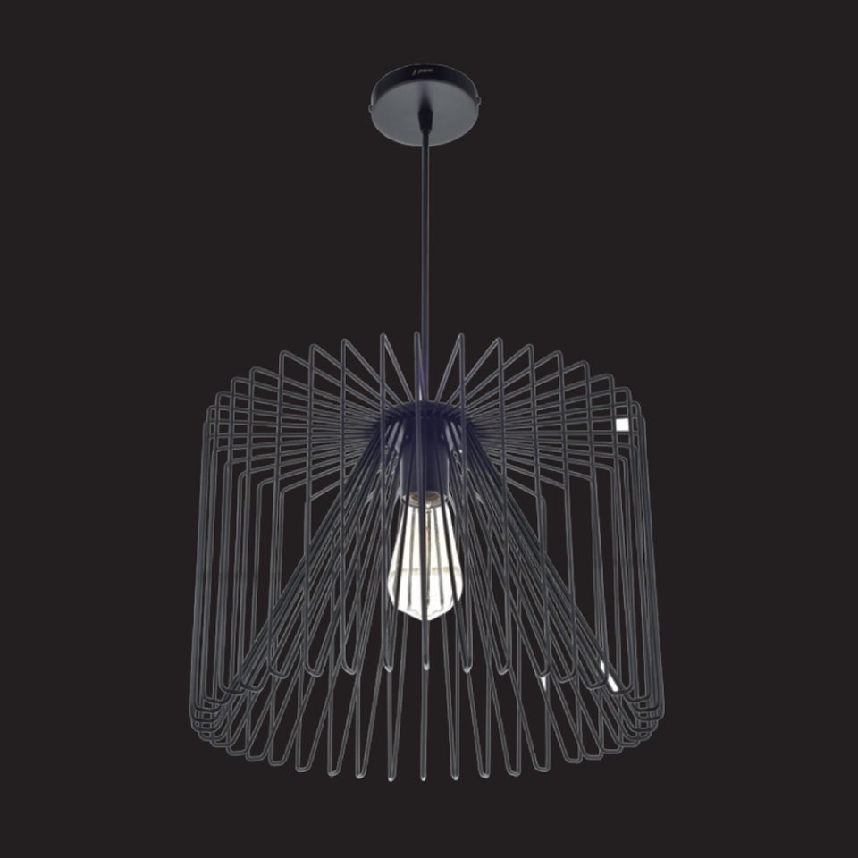 Picture of 1 Light wire mesh pendant black powder coated