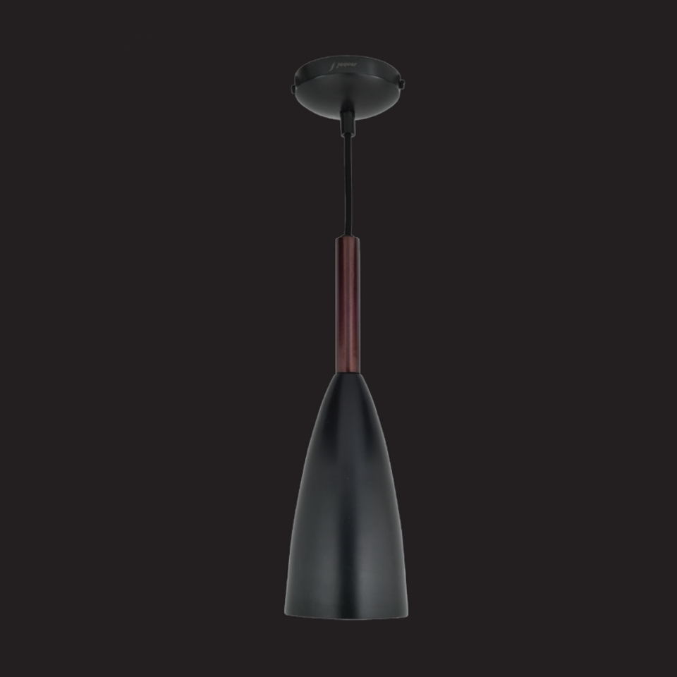 Picture of 1 Light black conical pendant