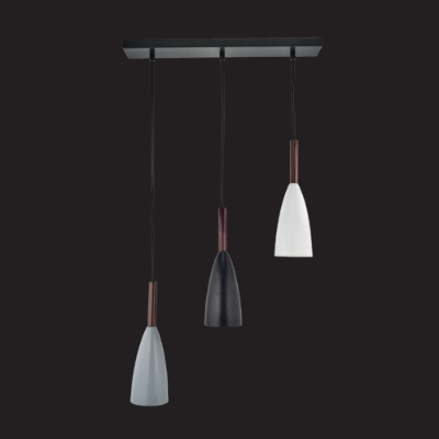 Picture of 3 Light grey conical pendant
