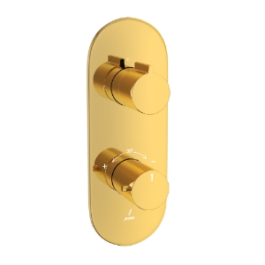 Picture of Aquamax Exposed Part Kit of Thermostatic Shower Mixer with 2-way diverter - Gold Bright PVD