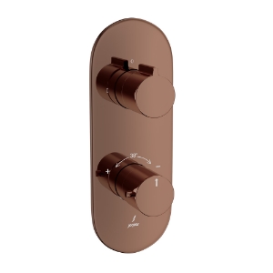 Picture of Aquamax Exposed Part Kit of Thermostatic Shower Mixer with 2-way diverter - Blush Gold Bright PVD