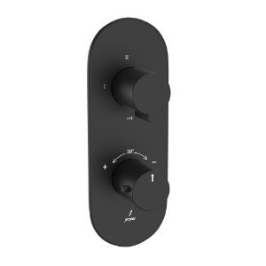 Picture of Aquamax Thermostatic Shower Mixer With 3-Way Diverter - Black Matt